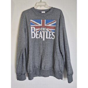 THE BEATLES UNION JACK GRAY THIN SWEATSHIRT MEN'S SIZE M